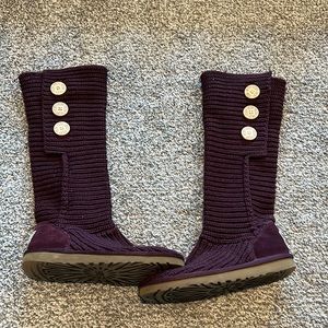UGG classic cardy sweater button knit boots